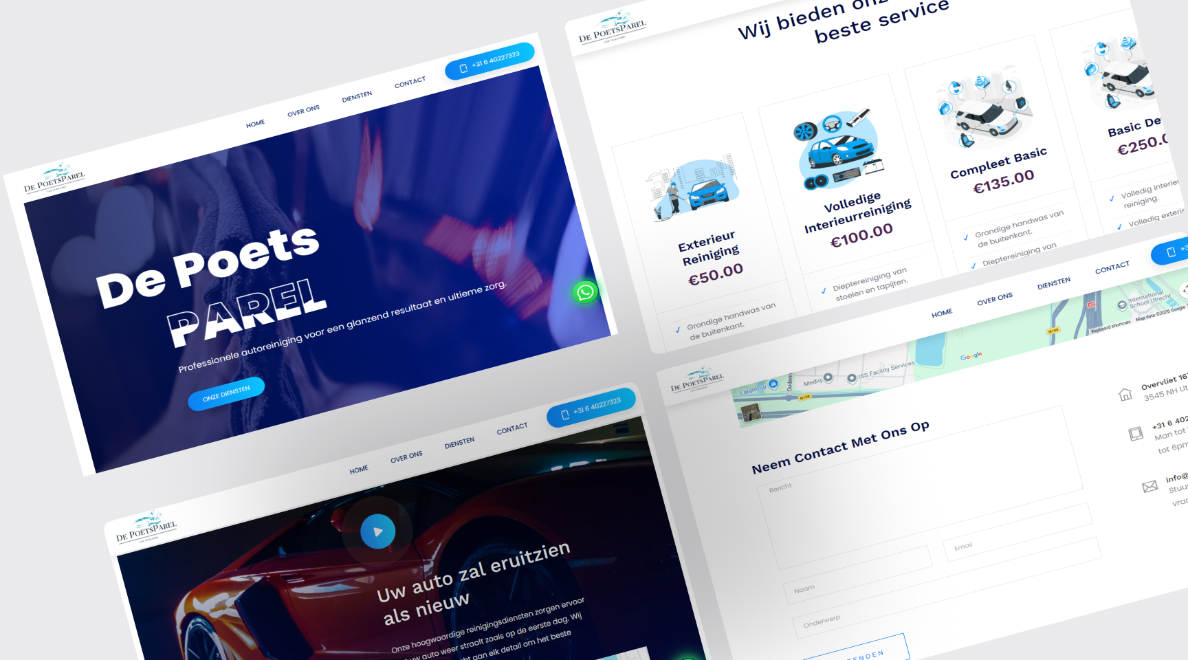 Website design voor De Poetsparel carwash